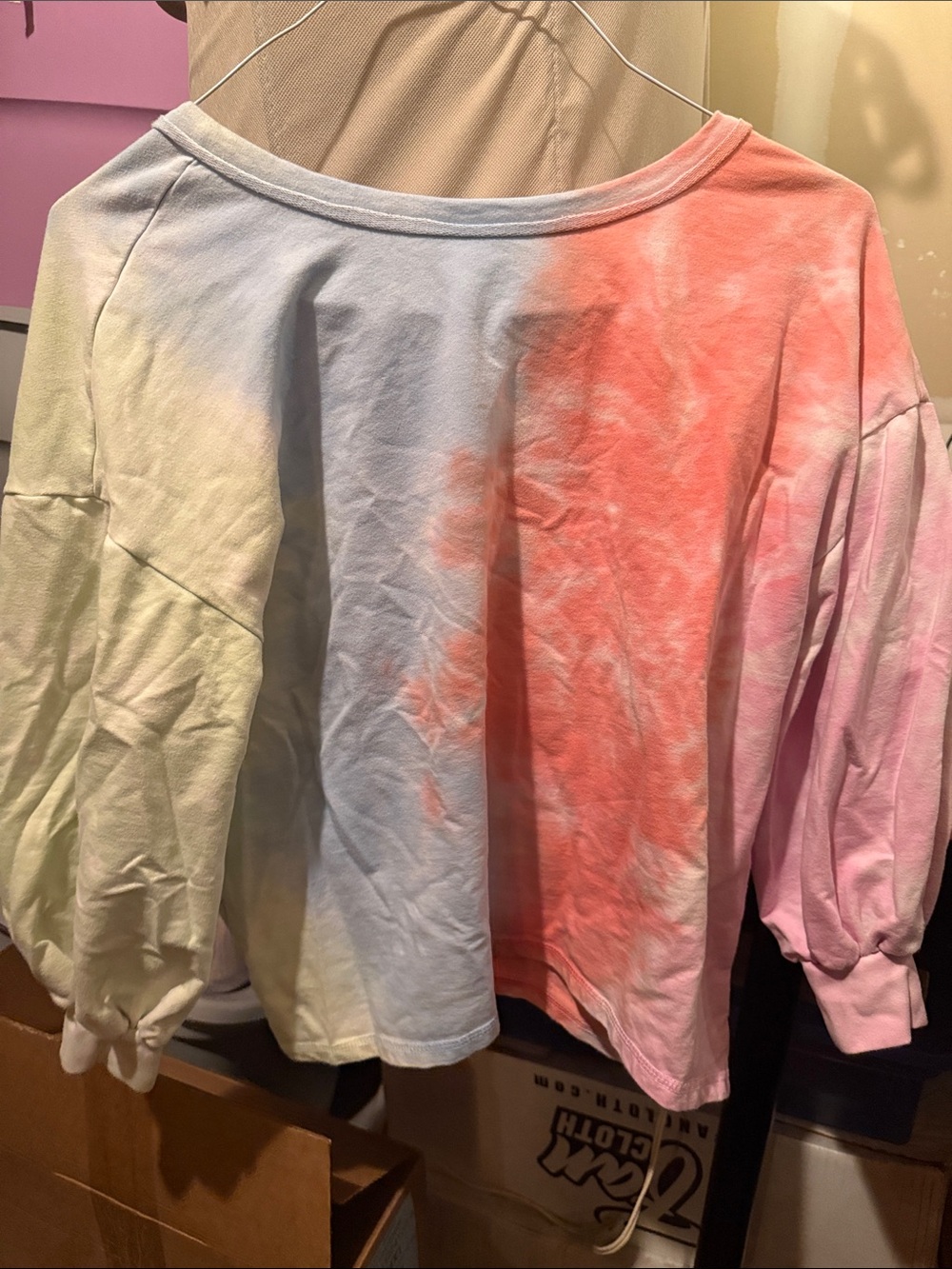 Project Social T Pastel Tie-Dye Long Sleeve Top - Multicolor small